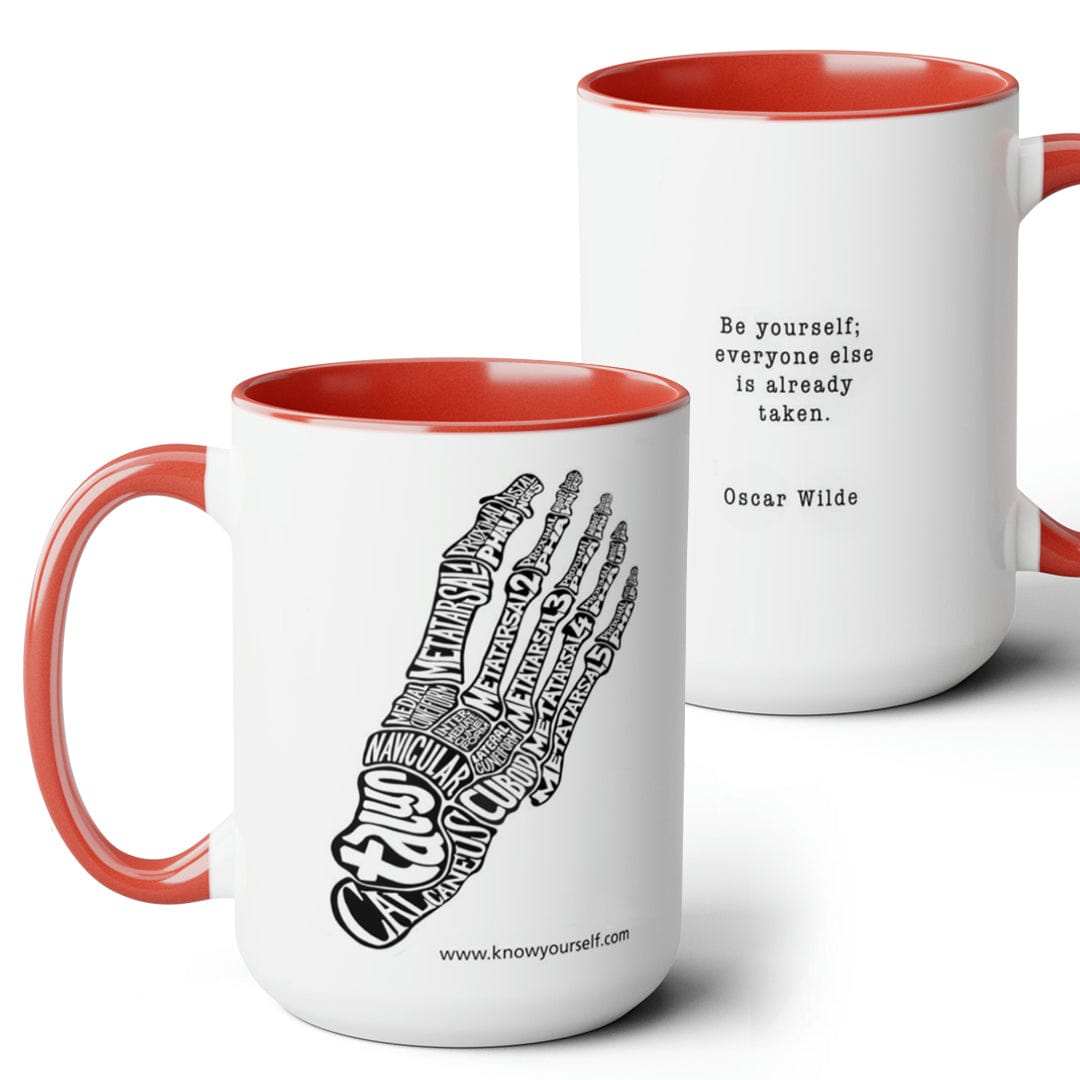 Anatomy Mug Set - Bones of the Ear, Foot, Spine, and Ribs Red Health Education for Children