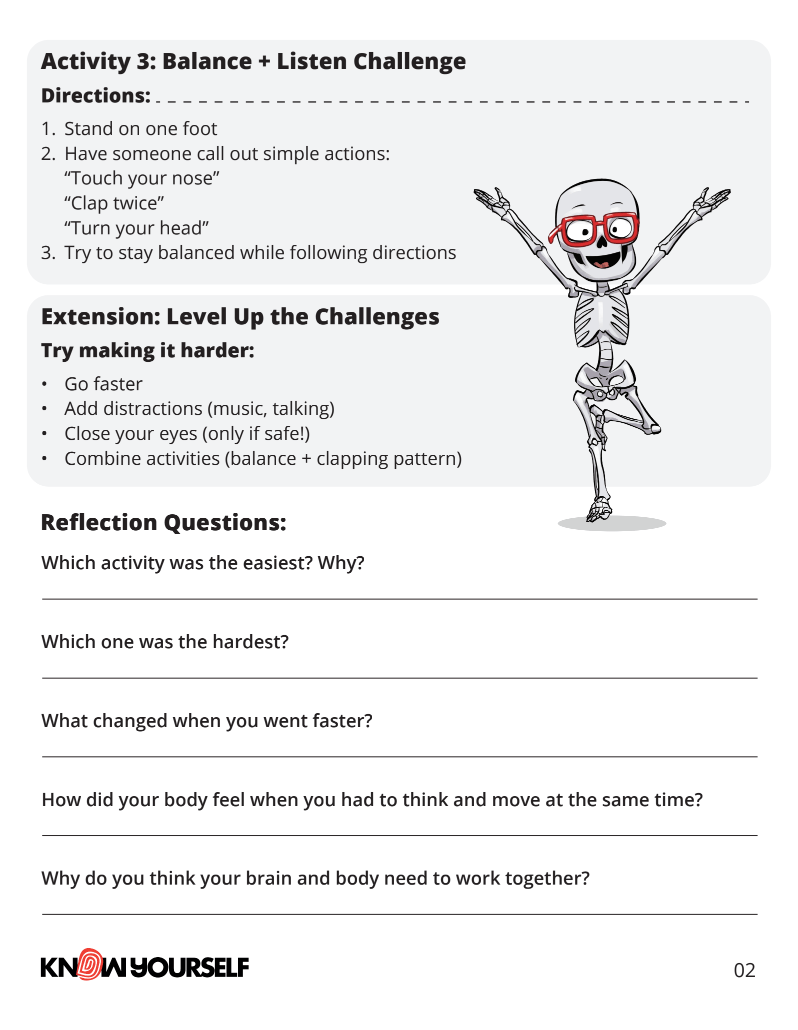 Brain Body Connection Activity