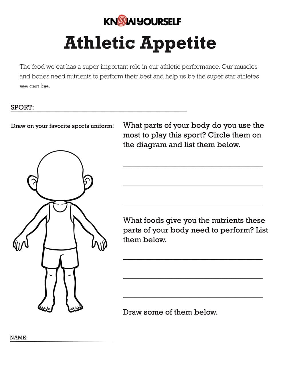 Athletic Appetite Activity Health Education for Children