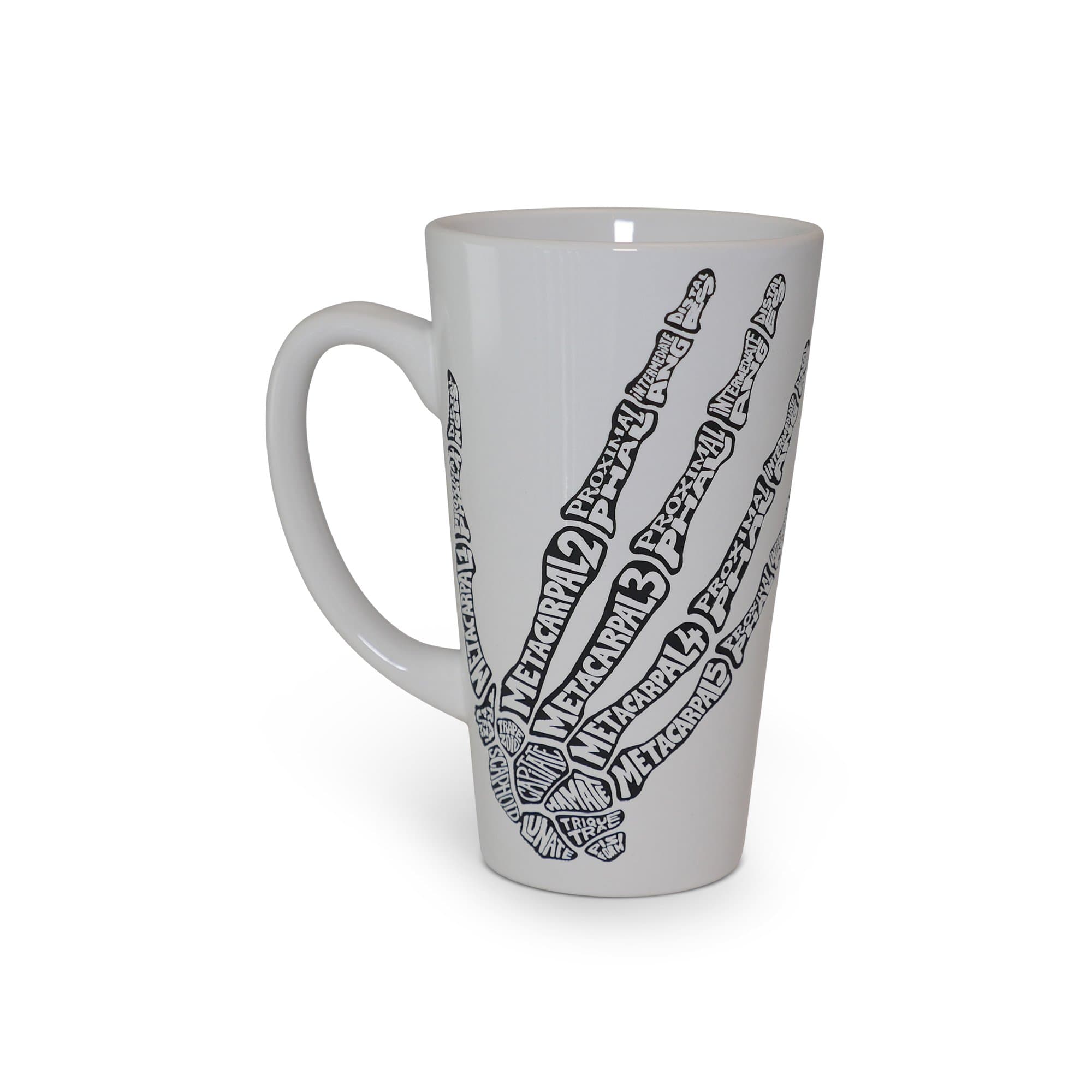 Limited Edition Porcelain Etched Hand Bone Typography Mug